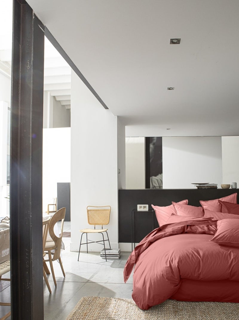 Housse de couette – Percale de coton lavé Vieux rose - Kiabi