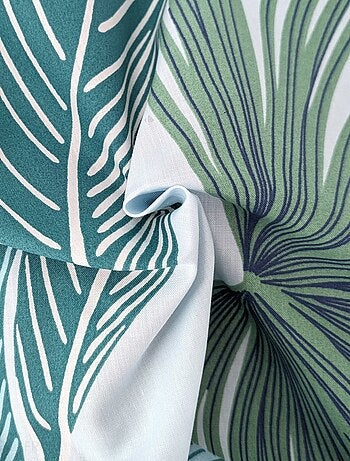 Housse de couette percale de coton MOOREA PACIFIC bleu cobalt