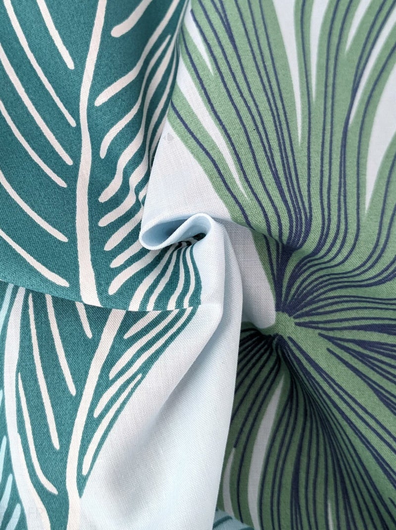 Housse de couette percale de coton MOOREA PACIFIC bleu cobalt Bleu cobalt - Kiabi