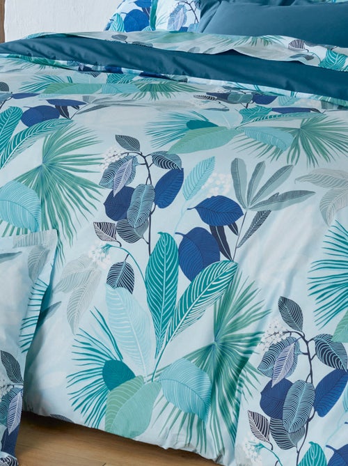 Housse de couette percale de coton MOOREA PACIFIC bleu cobalt - Kiabi