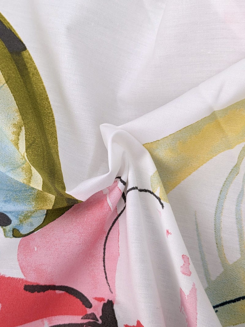 Housse de couette percale de coton NENUPHAR Gris clair - Kiabi