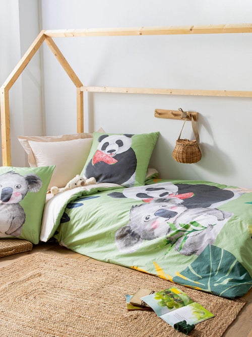 Housse de couette percale de coton PANDA - Kiabi