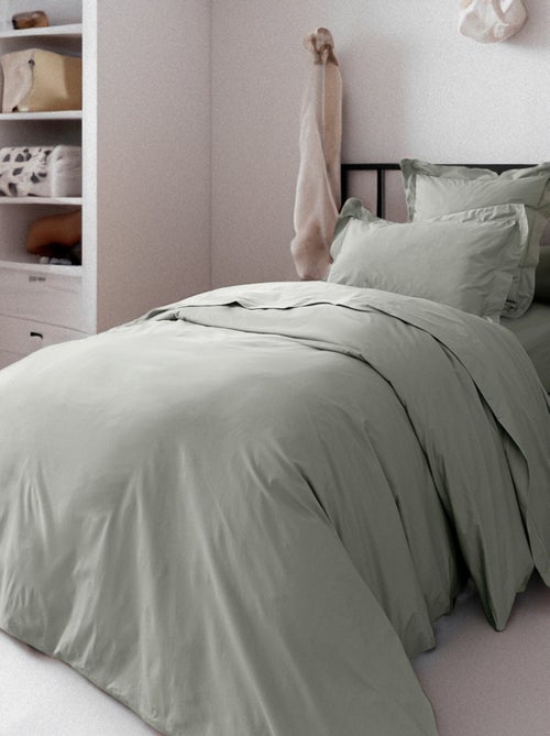 Housse de couette percale de coton peigné "Julian" toutes dimensions Coton Pur - Julian Ardoise - Ho - Kiabi