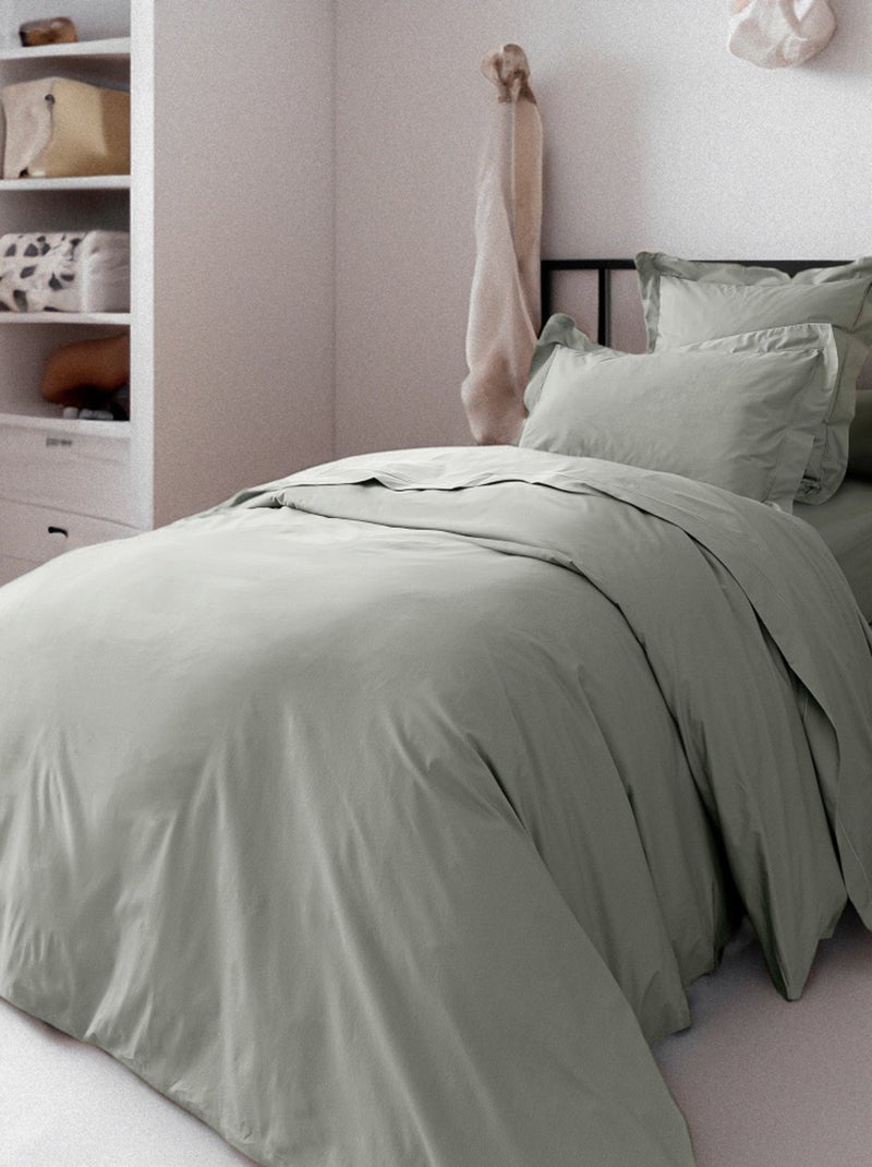 Housse de couette percale de coton peigné "Julian" toutes dimensions Coton Pur - Julian Ardoise - Ho Gris foncé - Kiabi
