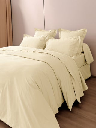 Housse de couette percale de coton peigné "Julian" toutes dimensions Coton Pur - Julian Ivoire - Hou