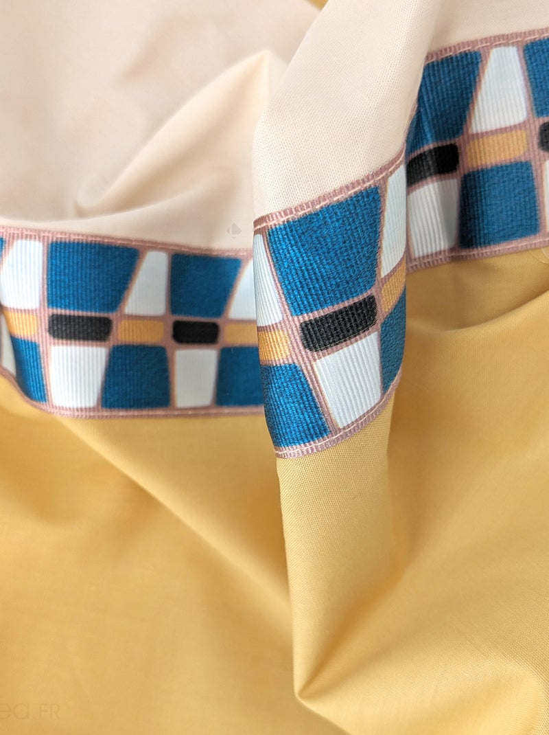 Housse de couette percale de coton ROMY AMBRE Jaune or - Kiabi