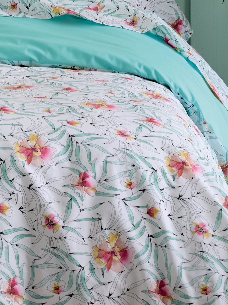 Housse de couette percale de coton ROXANE Multicolore - Kiabi