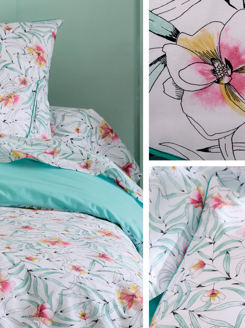 Housse de couette percale de coton ROXANE Multicolore - Kiabi