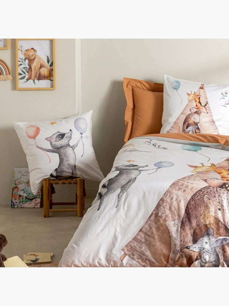 Housse de couette percale de coton TIPI Multicolore - Kiabi