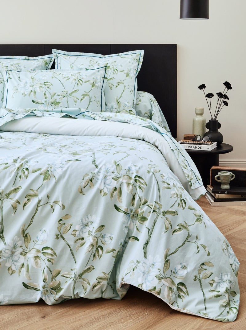 Housse de couette percale ELÉNA Vert clair - Kiabi