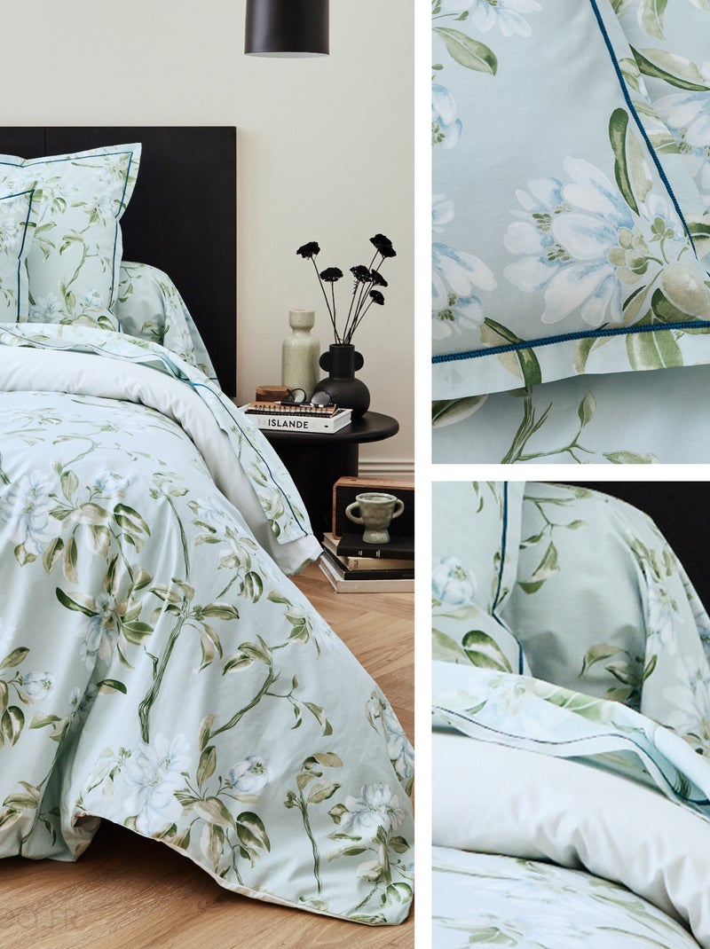 Housse de couette percale ELÉNA Vert clair - Kiabi