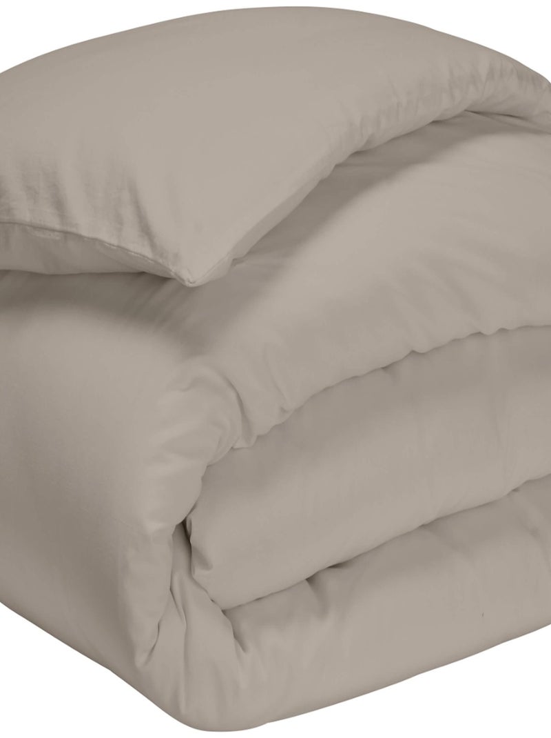 Housse de couette percale made in France Beige - Kiabi