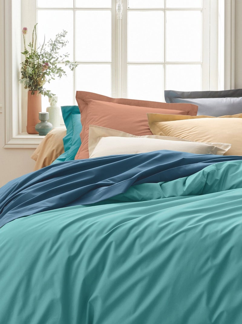 Housse de couette percale made in France Bleu ciel - Kiabi