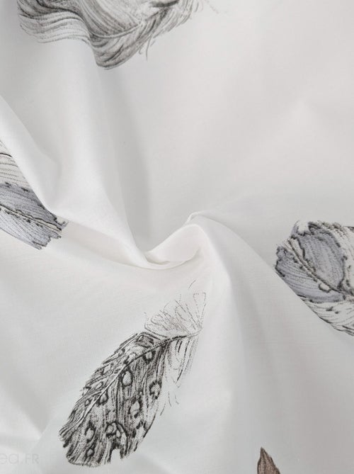 Housse de couette percale pur coton PLUMES - Kiabi
