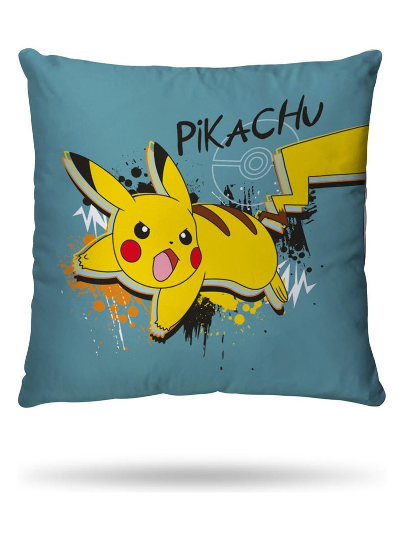 Housse de couette Pikachu Pokémon 140x200 cm - 100% Coton - Bleu canard Bleu - Kiabi