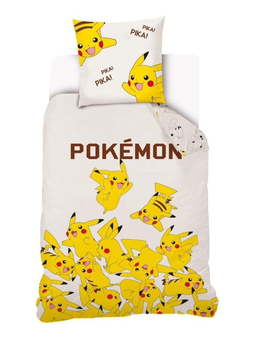 Housse de couette Pokémon Pikachu 140 x 200 cm Grande Kussensloop d'oreiller  70x90 cm
