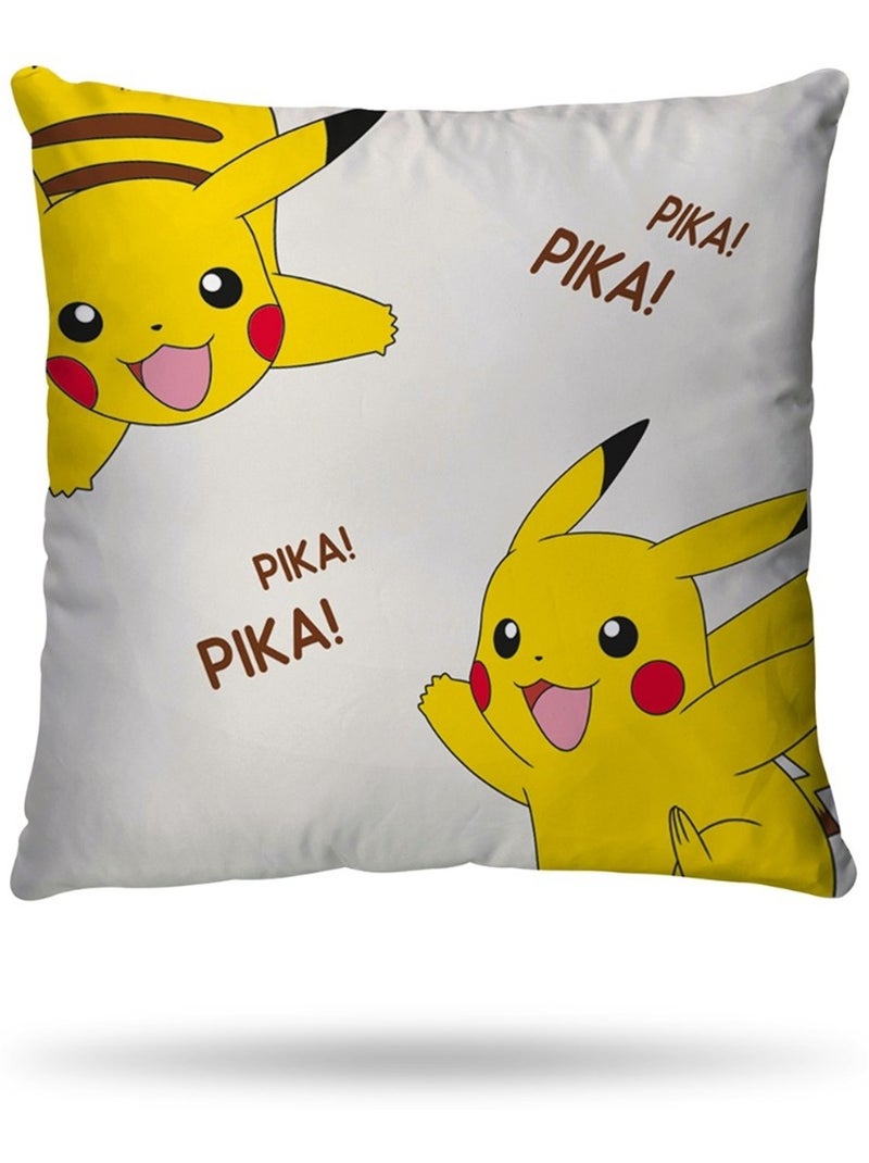 Housse de couette Pikachu Pokémon 140x200 cm - 100% Coton - Ecru Ecru - Kiabi