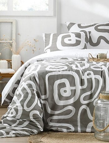 Housse de couette PINTO + 2 taies coton 57 fils