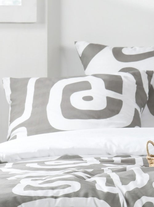 Housse de couette PINTO + 2 taies coton 57 fils - Kiabi