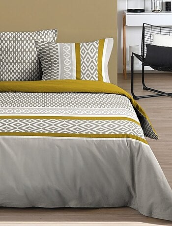 Housse de couette PIXUS + 2 taies coton 57 fils