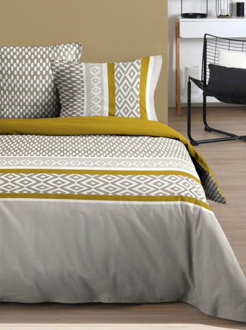 Housse de couette PIXUS + 2 taies coton 57 fils - Kiabi