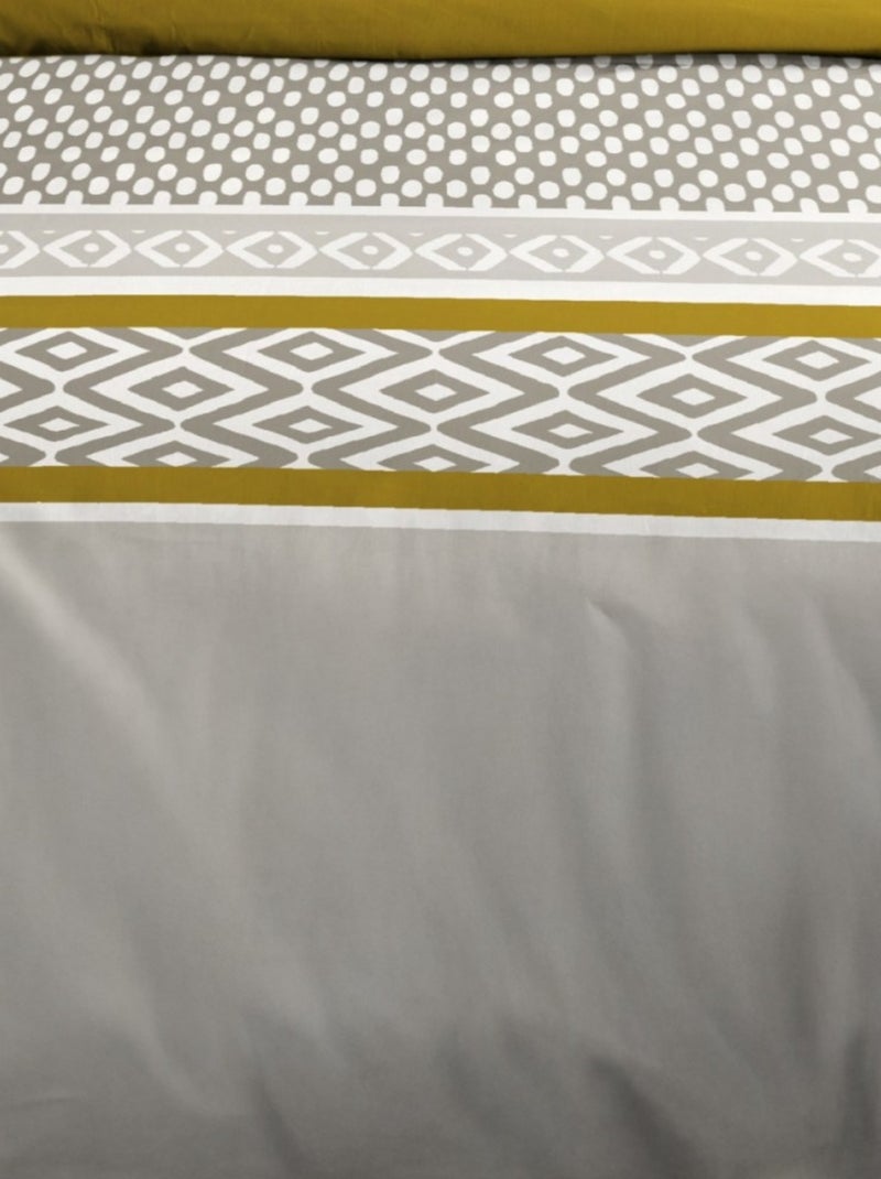 Housse de couette PIXUS + 2 taies coton 57 fils Gris - Kiabi