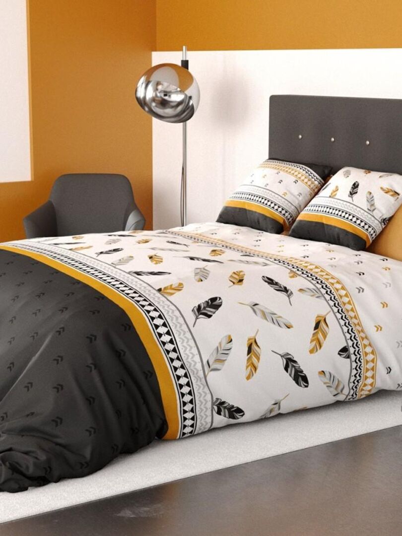 Housse de couette Plumes + taie(s) coton 57 fils - Blanc - Kiabi - 39.90€