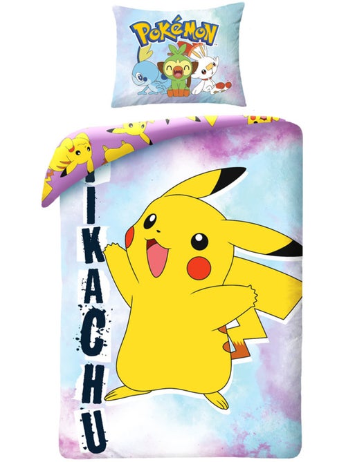 Housse de Couette Pokémon Pikachu 140x200 cm + Taie - Parure de lit enfant - Kiabi