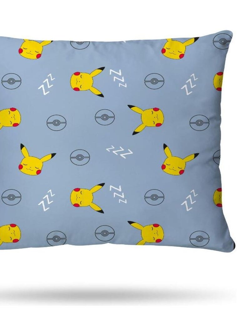 Housse de couette Pokémon Pikachu dodo 140x200 cm - 100% coton - Bleu Bleu - Kiabi