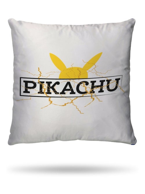 Housse de couette Pokémon Pikachu High Voltage 140x200 cm - 100% Coton - Blanc - Kiabi