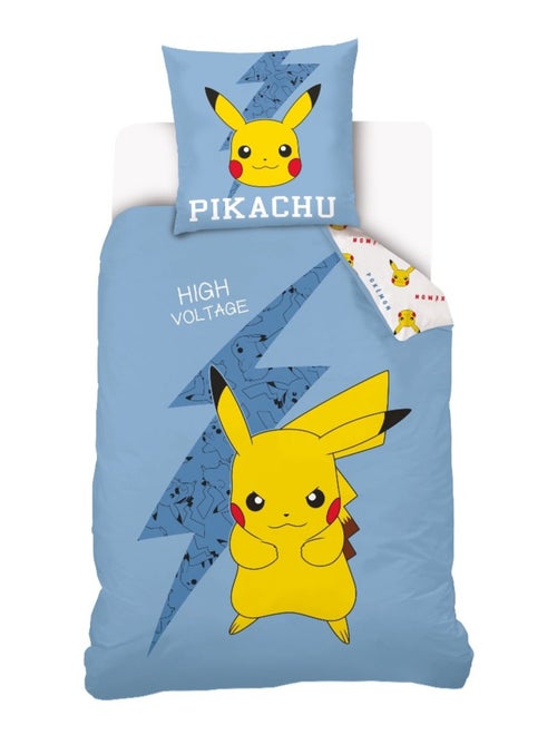 Housse de couette Pokémon Pikachu High Voltage 140x200 cm - 100% Coton - Kiabi