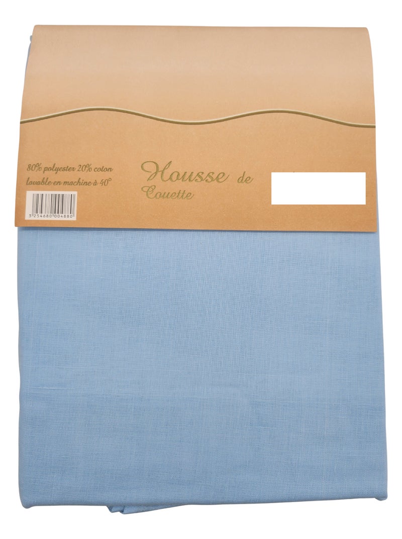 Housse de couette Polycoton - 220 x 240 Bleu clair - Kiabi