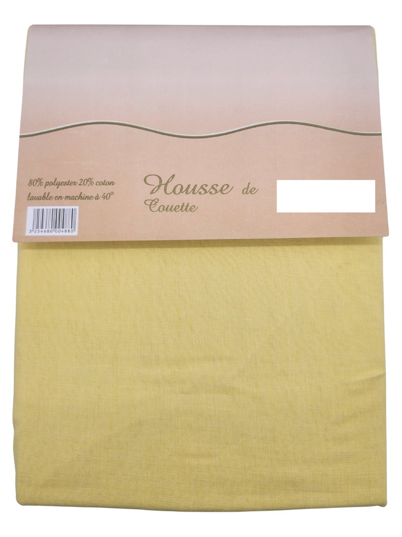 Housse de couette Polycoton - 220 x 240 Jaune pâle - Kiabi