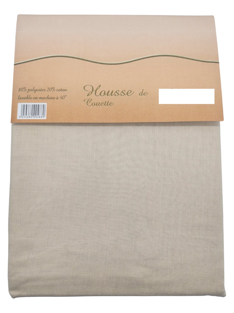 Housse de couette Polycoton - 220 x 240 Taupe - Kiabi