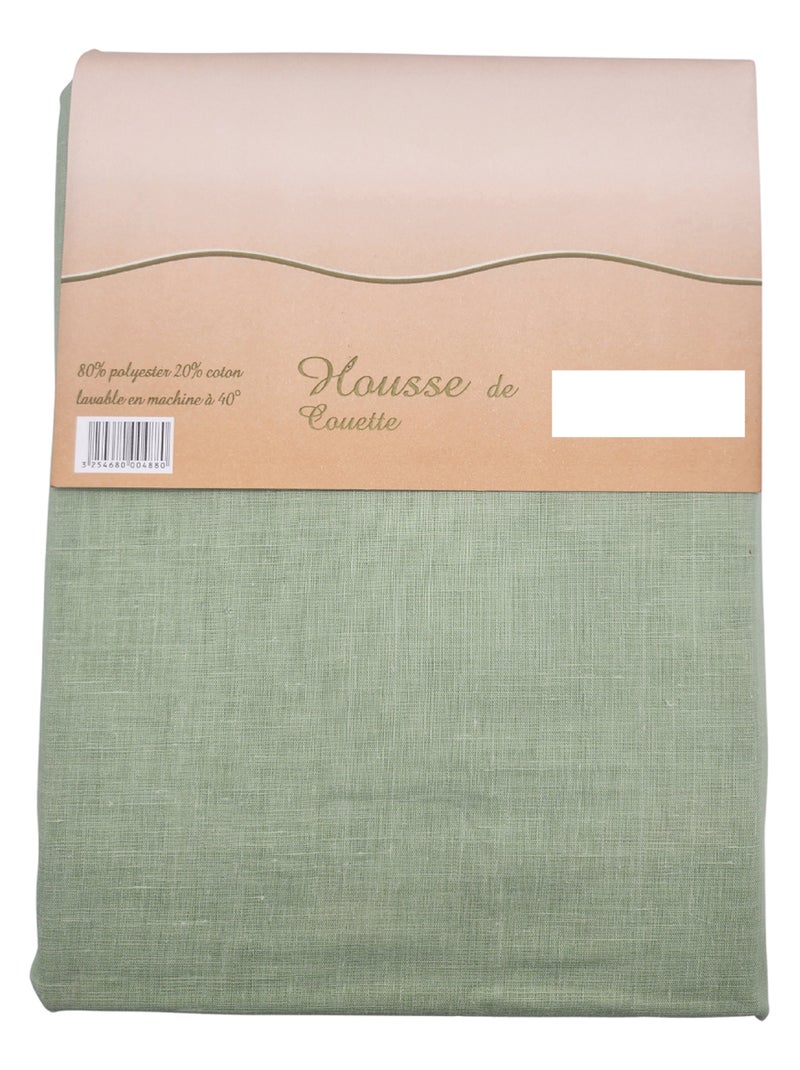 Housse de couette Polycoton - 220 x 240 Vert - Kiabi