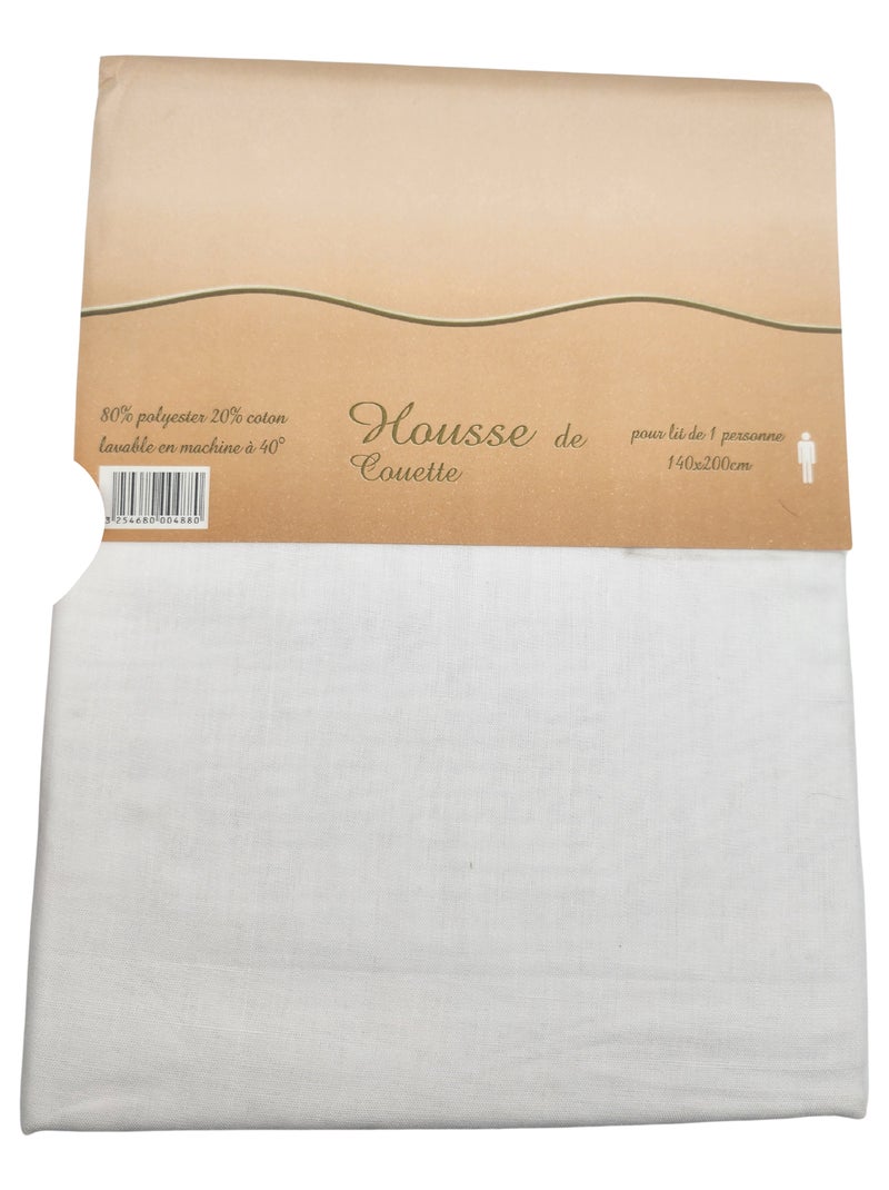 Housse de couette Polycoton Blanc - Kiabi