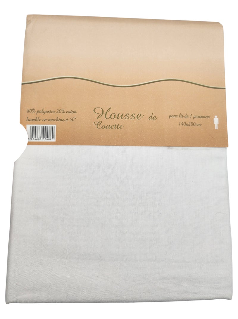 Housse de couette Polycoton Blanc - Kiabi