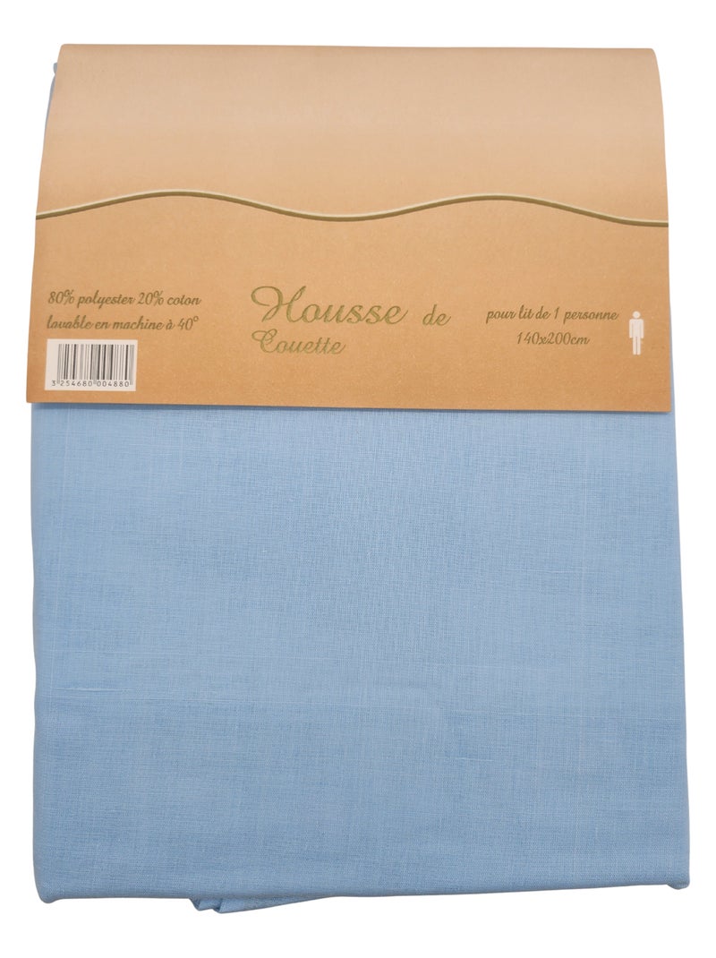Housse de couette Polycoton Bleu ciel - Kiabi