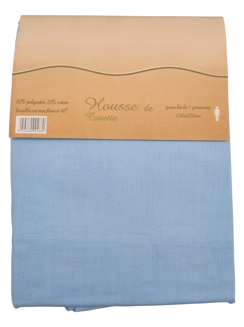 Housse de couette Polycoton Bleu ciel - Kiabi