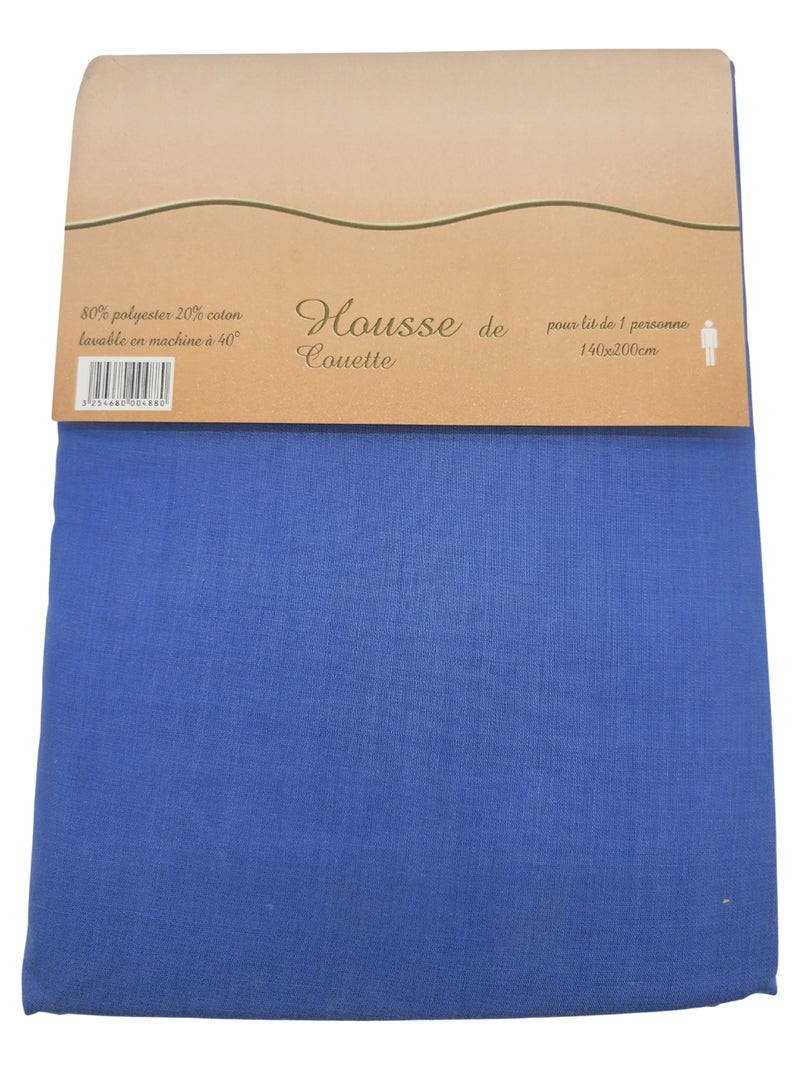 Housse de couette Polycoton Bleu - Kiabi