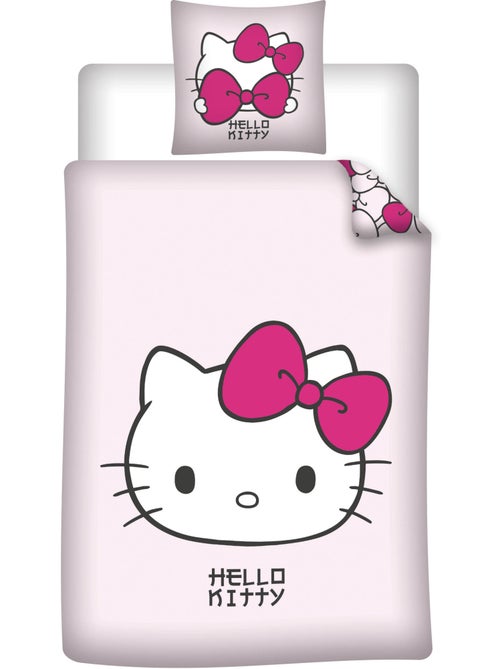 Housse de Couette Polycoton Hello Kitty Licence Officielle Sanrio 140x200cm + Taie 65x65cm - Kiabi