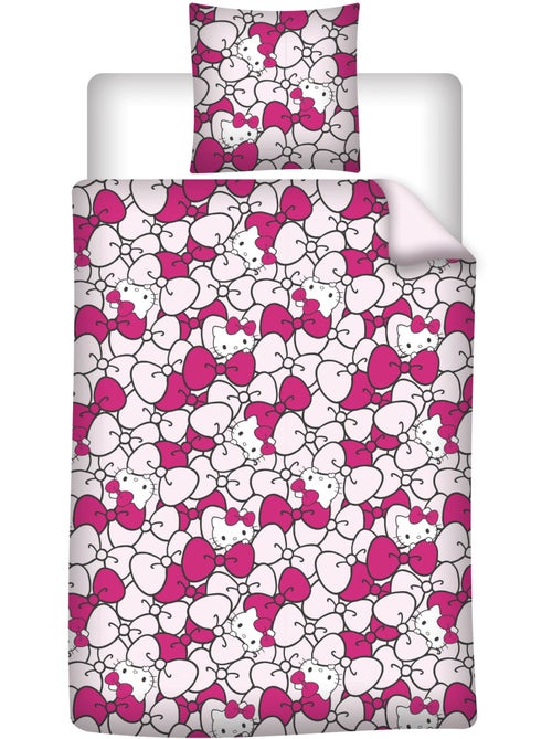 Housse de Couette Polycoton Hello Kitty Licence Officielle Sanrio 140x200cm + Taie 65x65cm - Kiabi