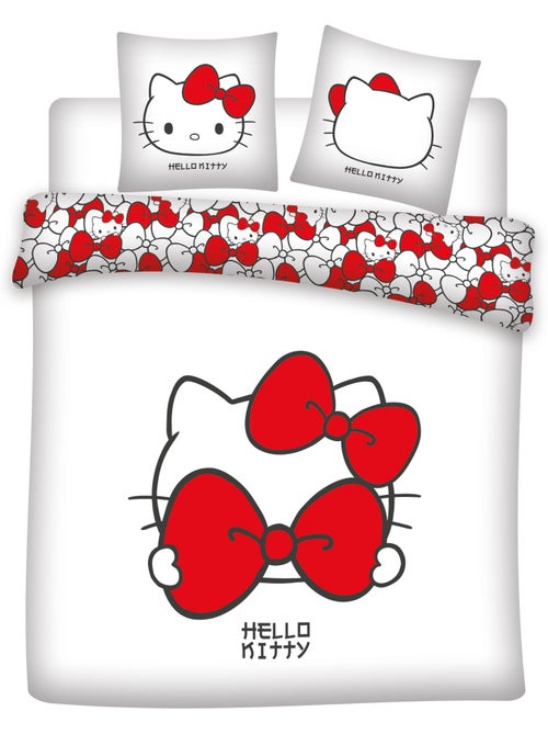 Housse de Couette Polycoton Hello Kitty Licence Officielle Sanrio 220x240cm + 2 Taies 65x65cm - Kiabi