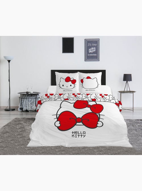 Housse de Couette Polycoton Hello Kitty Licence Officielle Sanrio 220x240cm + 2 Taies 65x65cm - Kiabi