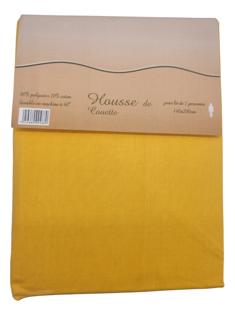 Housse de couette Polycoton Jaune - Kiabi