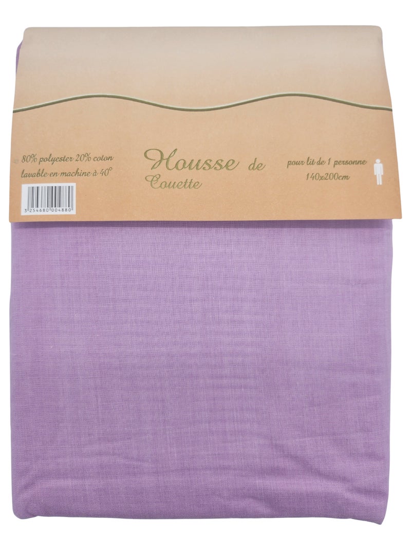 Housse de couette Polycoton Mauve lilas - Kiabi