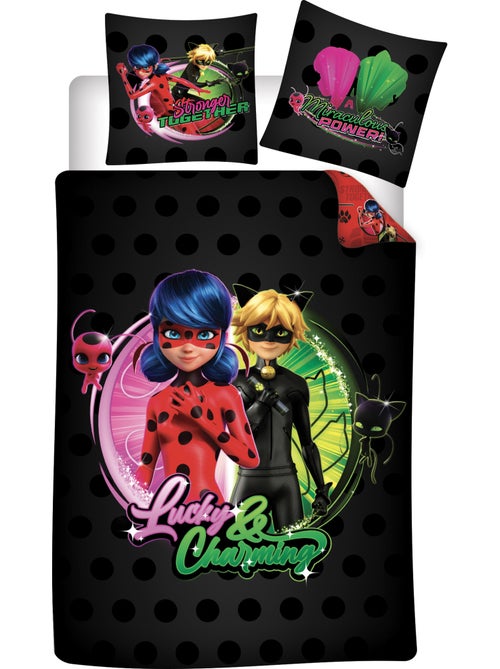 Housse de couette polycoton miraculous ladybug licence officielle 140x200cm + taie 65x65cm - Kiabi Housse de couette polycoton miraculous ladybug licence officielle 140x200cm + taie 65x65cm - Kiabi