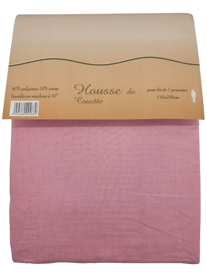 Housse de couette Polycoton Rose - Kiabi