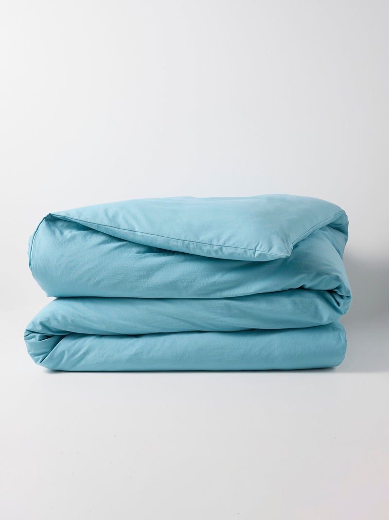 Housse de couette polycoton unie - Afibel Bleu clair - Kiabi
