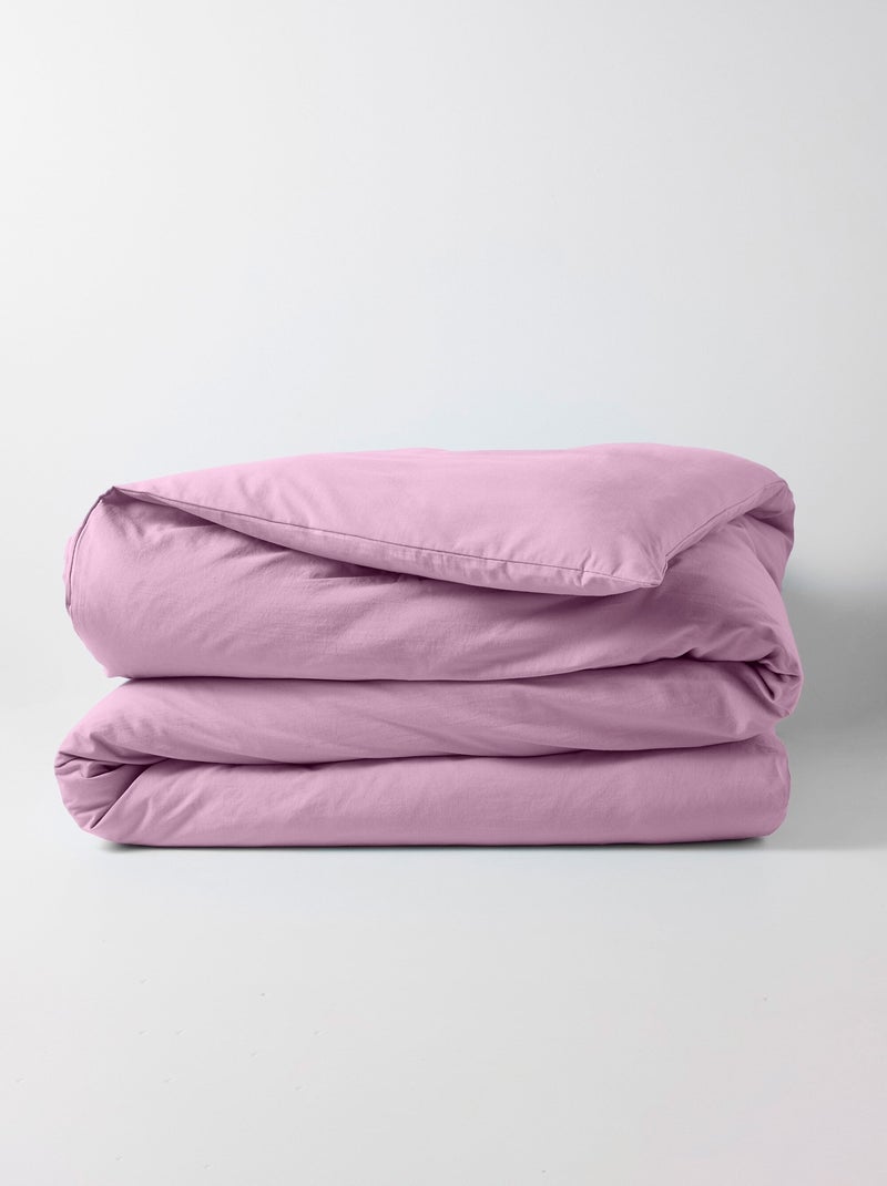 Housse de couette polycoton unie - Afibel Rose - Kiabi